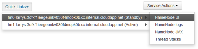 QuickLinks menüsünün genişletilmiş olduğu resim.