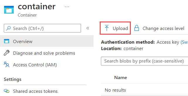 Blob karşıya yükleme düğmesi