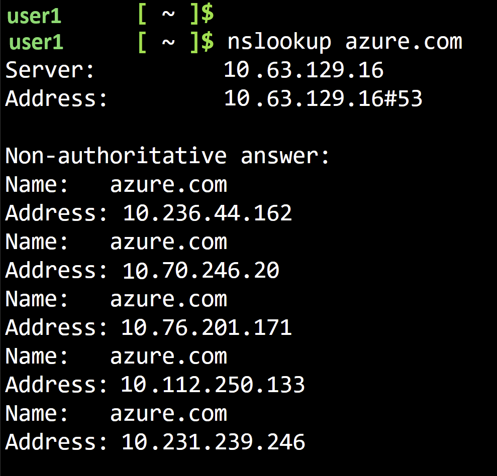 DNS doğrulaması için başarılı bir yanıtı gösteren ekran görüntüsü.