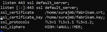 TLS ile NGINX'in ekran görüntüsü.