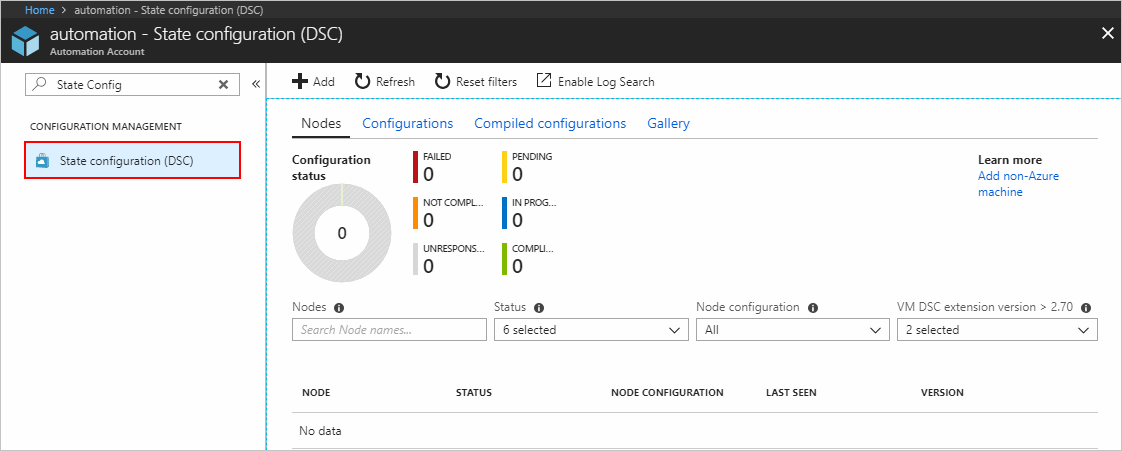 Azure Otomasyonu sayfasının ekran görüntüsü