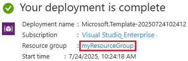 Azure portalında ikinci dağıtım sayfasını görüntüleme ekran görüntüsü.