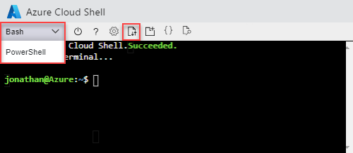 dosyayı karşıya Azure portal Cloud Shell