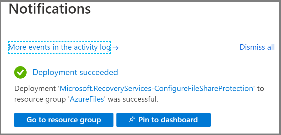 Azure portalı bildirimlerini gösteren ekran görüntüsü.