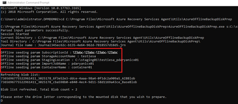 Azure disk hazırlama aracı girişini gösteren ekran görüntüsü.