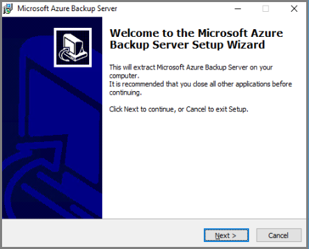 Microsoft Azure Backup Kurulum Sihirbazı