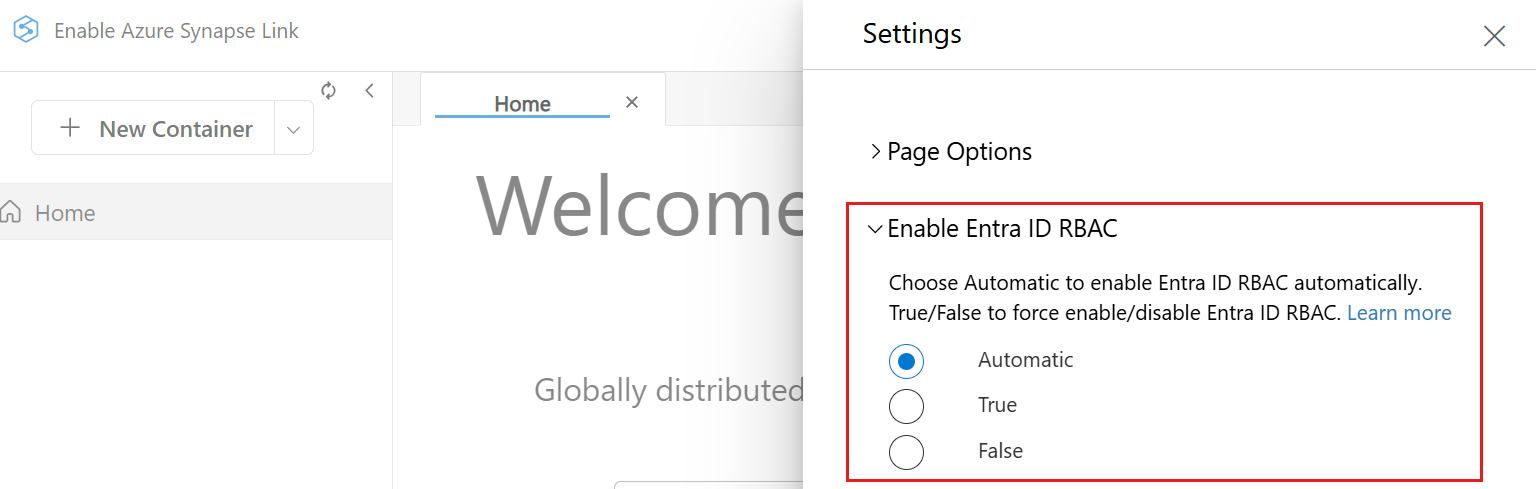 Microsoft Entra Id rol tabanlı erişim denetimi ayarının ve üç olası değerin ekran görüntüsü.