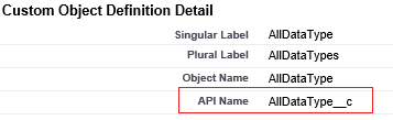 Salesforce bağlantı API'si Adı