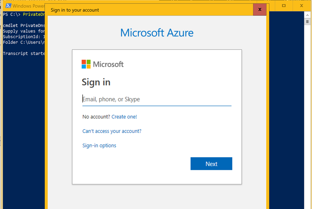 Azure'da oturum açma