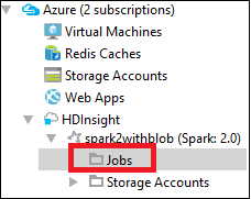 Azure Explorer Eclipse job view node.