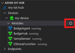 Visual Studio Code'de dağıtılan modüllerin nasıl görüntüleneceğini gösteren ekran görüntüsü.