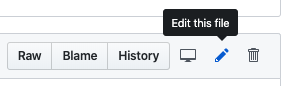 GitHub arabiriminde dosya düzenle düğmesi