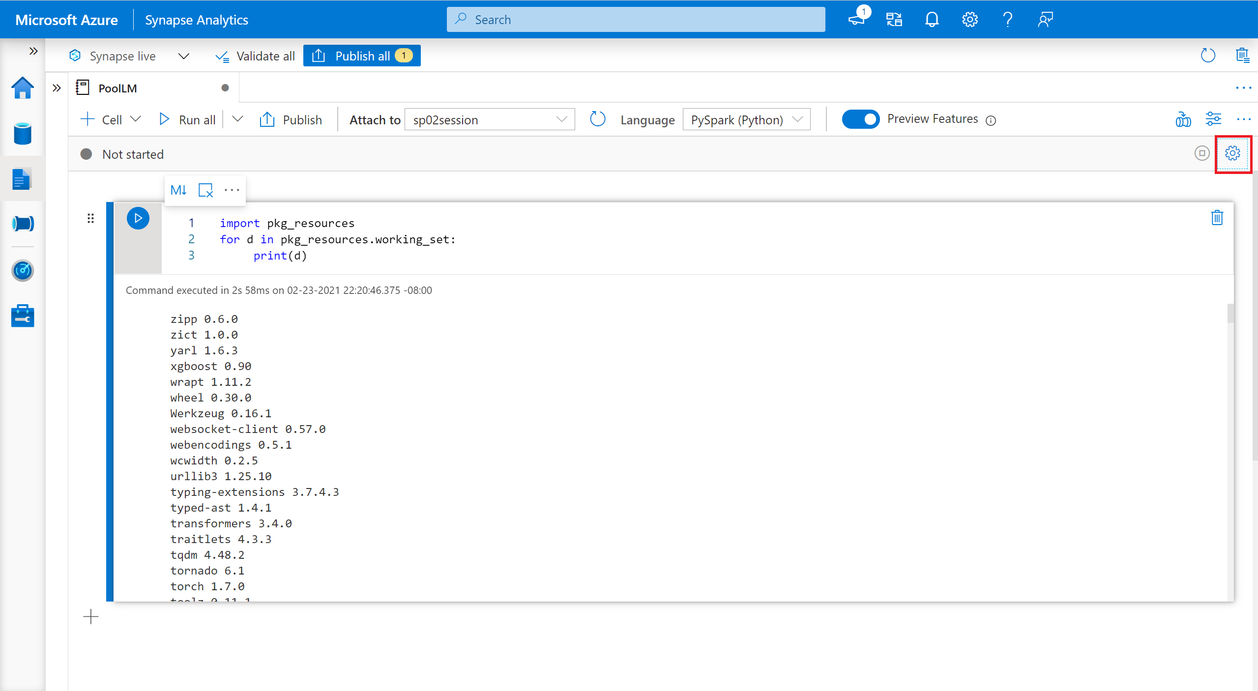 Oturum paketlerini belirtme işleminin ekran görüntüsü.