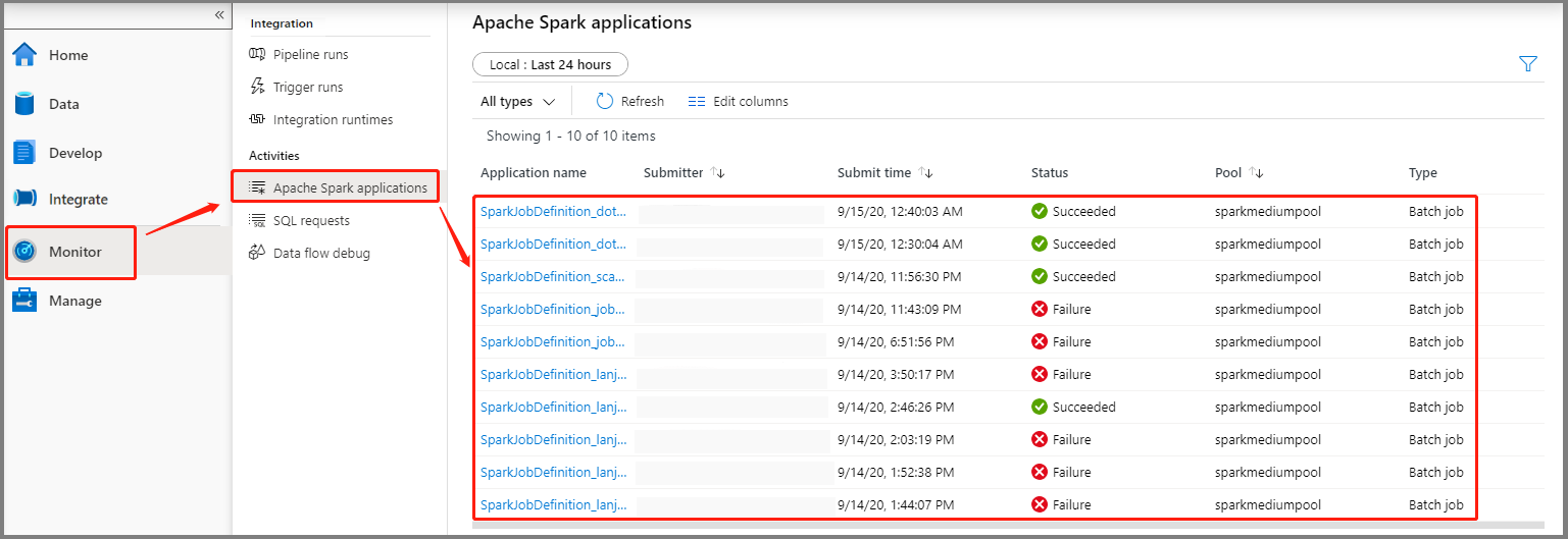 Spark uygulamasını görüntüleme
