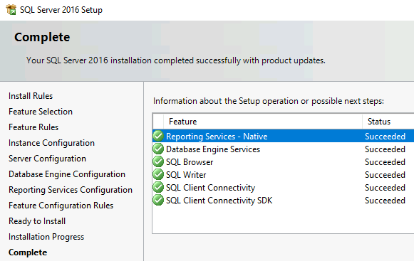 Yükleme sihirbazındaki Tamamla sayfasının ekran görüntüsü. Tabloda çeşitli özellikler ve her biri için Başarılı durumu listelenir.