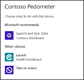 cihazlar için örnek bir otomatik oynatma iletişim kutusu.