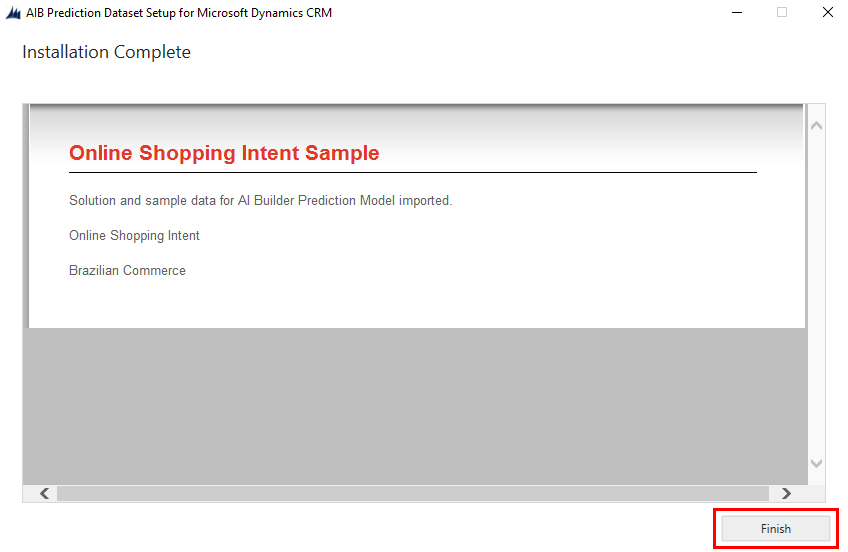 Yüklemenin tamamlandığını gösteren ekran görüntüsü.