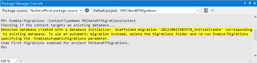 Code First Migrations aracını etkinleştirme