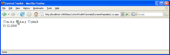 Radyo düğmeleri bir kullanıcı denetiminde bulunur