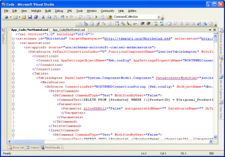 Northwinds TürüNezilen DataSet için XML Şema Tanımı (XSD) Dosyası