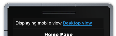 Mobil görünüm ve masaüstü görünümü bağlantılarının ekran görüntüsü.