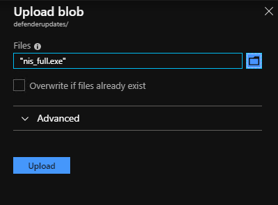Azure Stack Hub Defender - blob2'yi karşıya yükleme