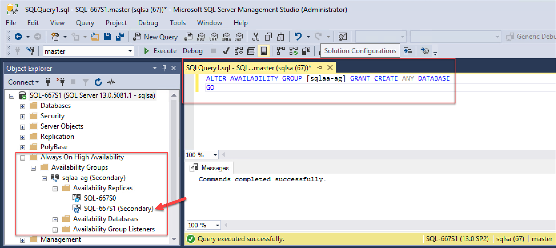 İkincil SQL örneği komut dosyası