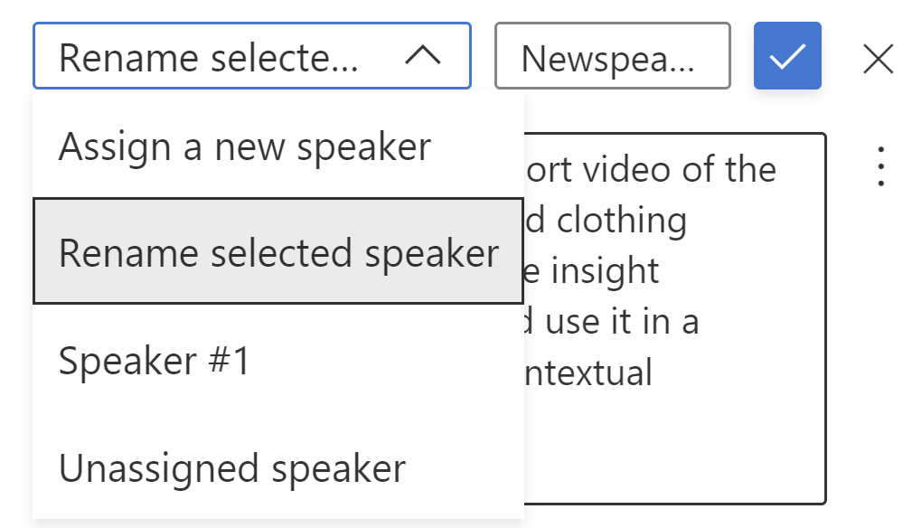 Konuşmacıyı yeniden adlandırma ekran görüntüsü.