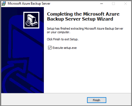 Kurulum, Microsoft Azure Backup Sunucusu dosyalarını ayıklar