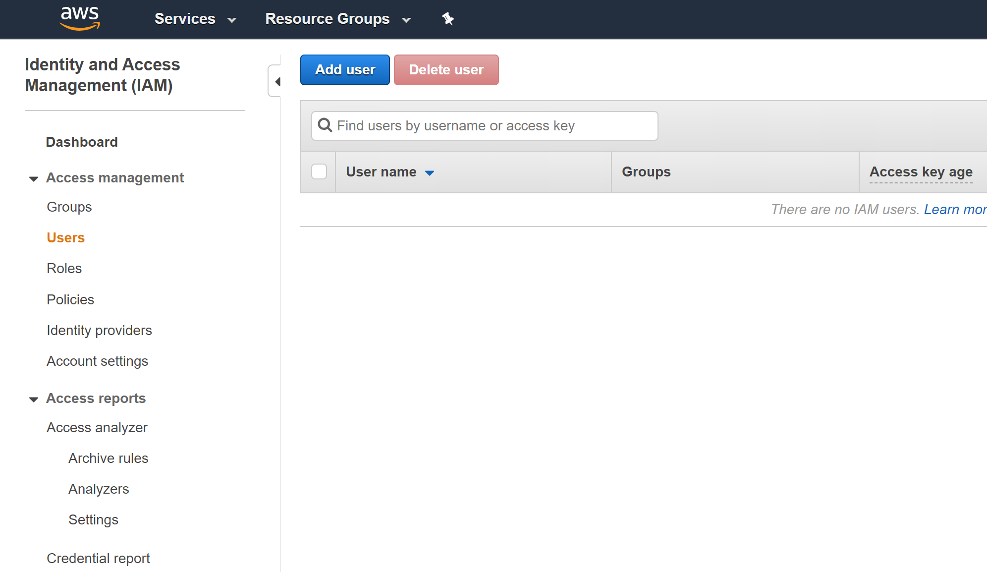 A screenshot of how to create a new user in an AWS cloud console.