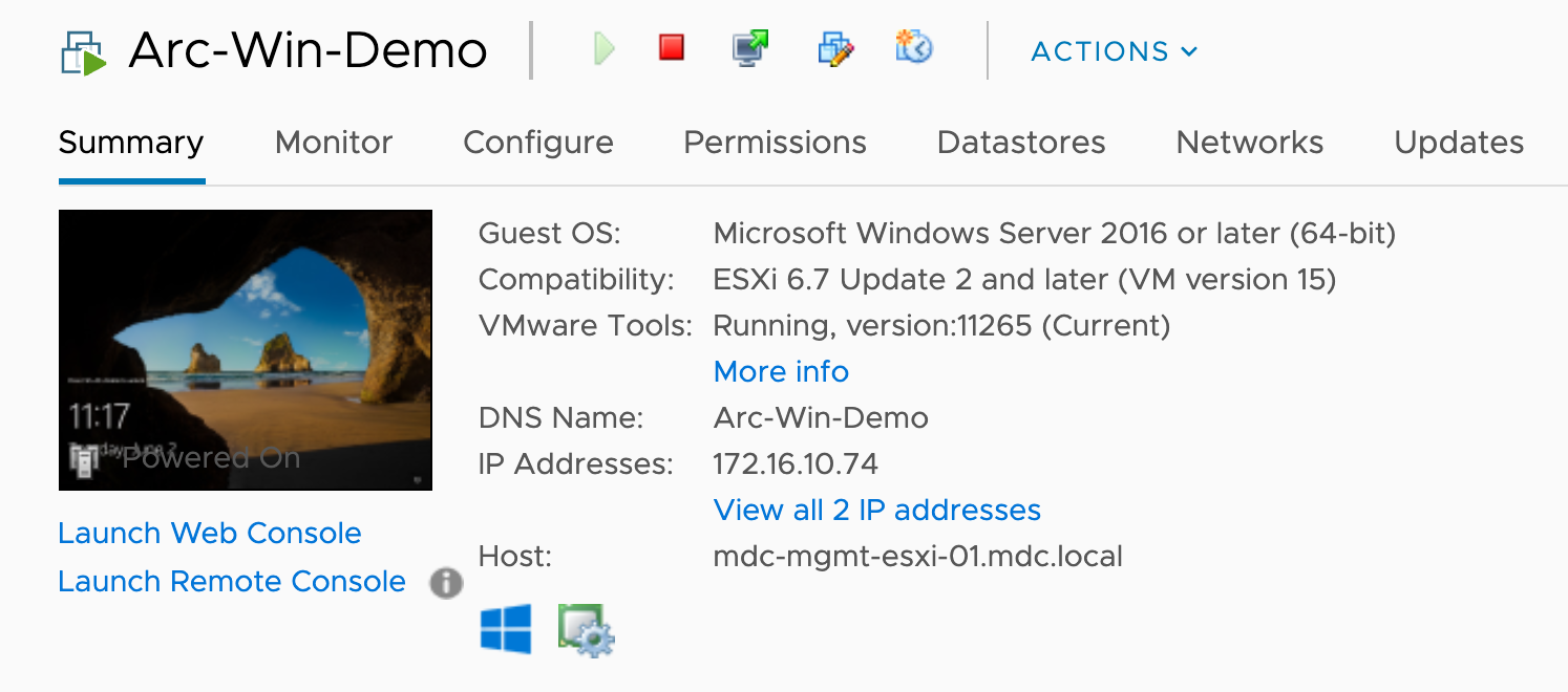 A screenshot of a new VMware vSphere Windows Server virtual machine.