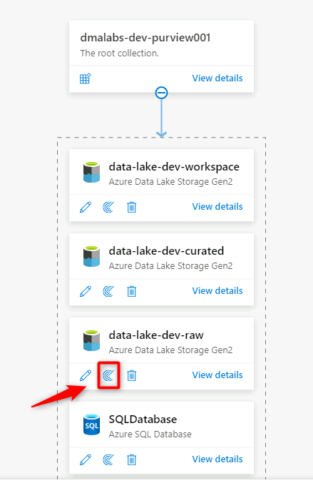 Yeni bir Data Lake Storage 2. Nesil taraması ayarlamayı gösteren ekran görüntüsü.