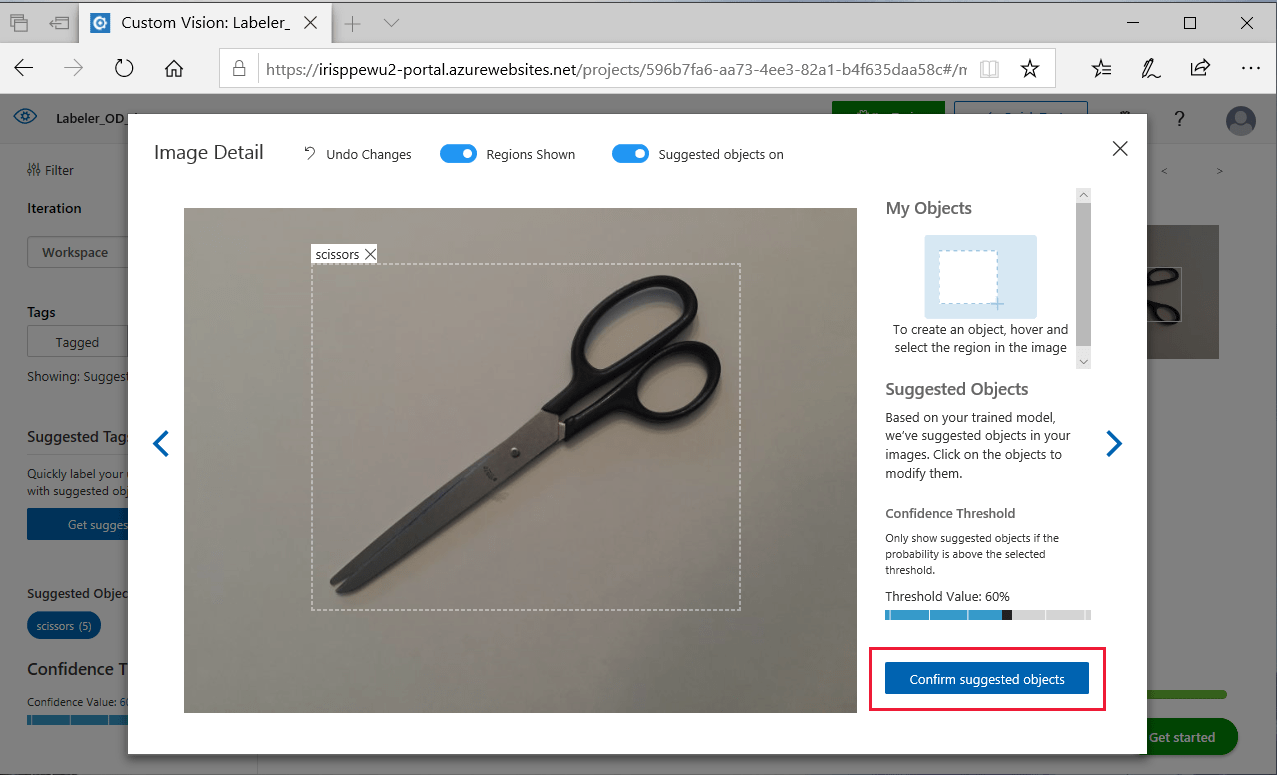 Suggested tags are displayed in individual image mode for OD.