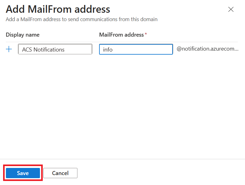 MailFrom adresinin ve görünen adın nasıl kaydedildiğini açıklayan ekran görüntüsü.