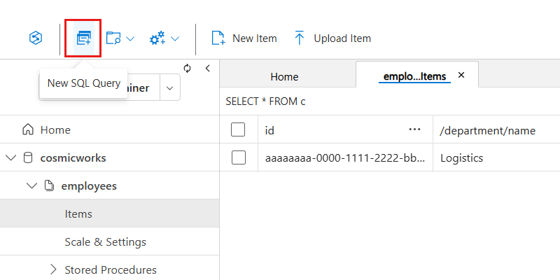 Veri Gezgini menüsündeki 'Yeni SQL Sorgusu' seçeneğinin ekran görüntüsü.