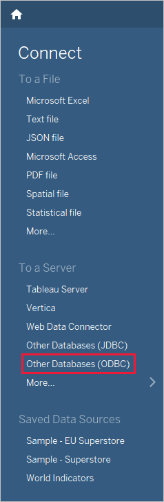 ODBC ile bağlanın.
