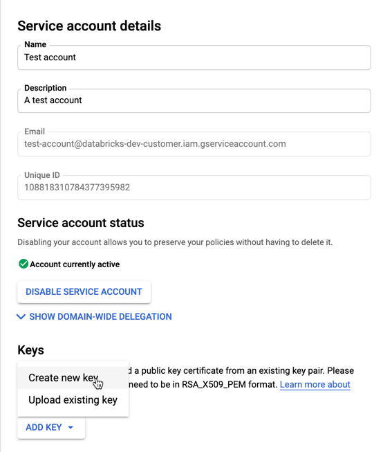 Google Anahtar Oluştur