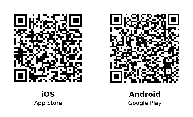 Apple App Store ve Google Play'den Databricks Genie uygulamasını indirmek için QR kodları