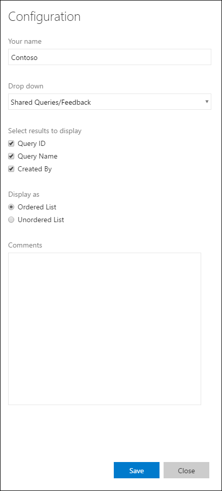 Pencere Öğesi Yapılandırma Örneği