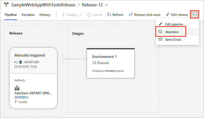 Bir yayının nasıl terk edileceğini gösteren bir ekran görüntüsü.