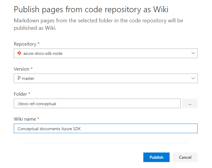 Wiki deposu için girilen adı gösteren ekran görüntüsü.