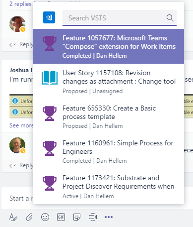 Microsoft Teams'de VSTS mesajlaşma uzantısı
