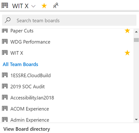 Boards aramasında tüm ekipleri görün.