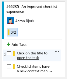 Kontrol listesi geliştirmeleri