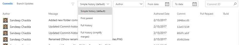 Geliştirilmiş commit filtresi