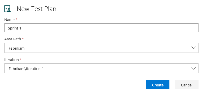 Test planı ayrıntılarını eklemeyi gösteren ekran görüntüsü.