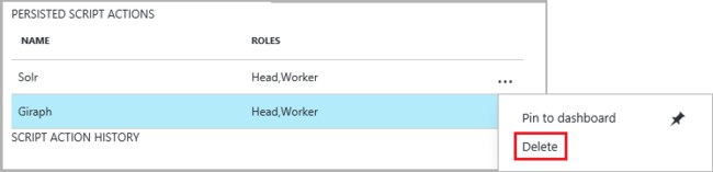 Kalıcı betik eylemleri silin.