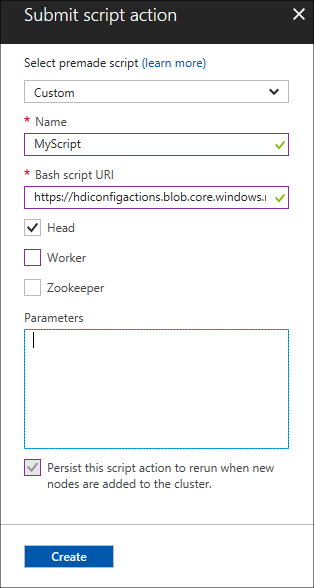 Script seçme formuna bir betik ekleyin.