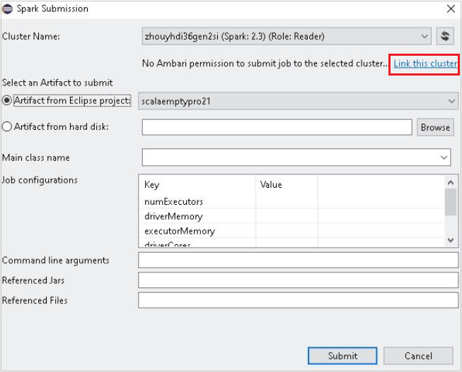 Azure Gezgini'ndeki HDInsight Spark kümeleri bunu bağlar.
