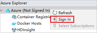 IntelliJ IDEA gezinti panelinde Azure'a sağ tıklayın.